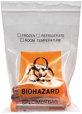 Daarcin 50pcs Biohazard Sacos de amostra, saco de amostra de laboratório 6x9.8in/15x25cm