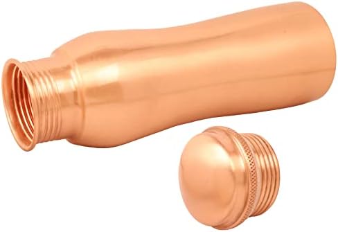 IndtResor Pure Copper Water Bottle - Arcado à mão - Ayurveda Benefícios para a saúde - Grandes 25,36 onças