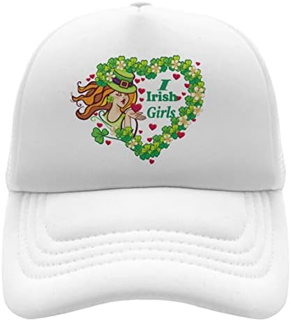 Capinho de beisebol St Patricks Day Black Snapback Hats para homens Chapéus de caminhão Mulheres na moda I Irishs Girls Ball de malha respirável H