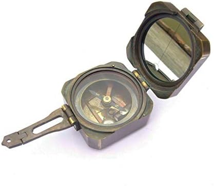 Maritime Marine Antique Solid Brass Kelvin & Hughes 1917 Brunton Compass vintage