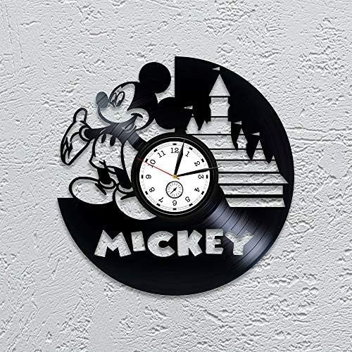 KoVides Mickey Mouse Mouse Relógio da parede Disney Relógio de vinil Relógio Mickey Mouse Gift Mickey