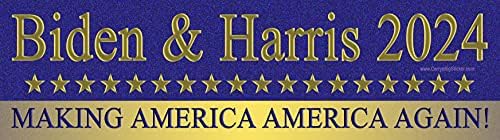 Biden e Harris 2024 Making America America novamente adesivo ou pára -choque magnético