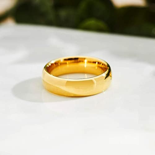 King Glory Glory 4mm de 4 mm de 8 mm de tungstênio anel de carboneto de tungstênio 24k banhado a ouro rosa com acabamento abobadado na aliança de casamento