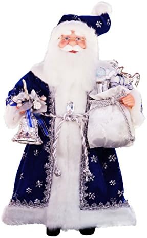 16 polegada em pé azul royal Papai Noel Claus Figura Figura Decoração 416110