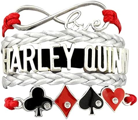 Cheeandu Infinity Harley Bracelet Red corda preta Braça de couro prateada Poker Charm Charme Braça Bracelete Ideal