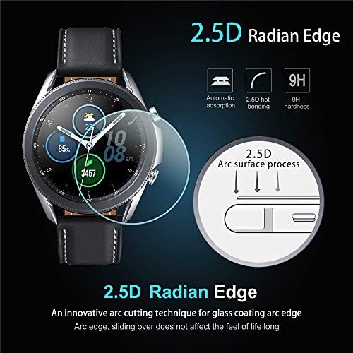 Suoman 4-Pack for Samsung Galaxy Watch 3 Protetor de tela de 45 mm, protetor de tela de vidro temperado
