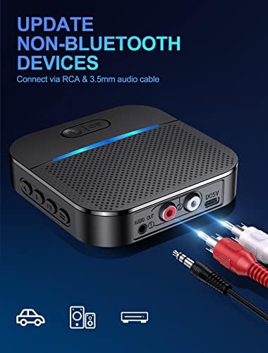 Receptor Comsoon Bluetooth 5.0 para carro + 3D Surround Sound Bluetooth Receiver para estéreo/alto -falantes em casa