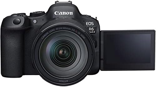 Cânone eos r6 mark ii câmera sem espelho w/rf 24-105mm f/4 l é lente USM + ef 75-300mm f/4-5.6 lente iii + 2x 64 GB de memória + filtros + filtros + ttl flash + mais