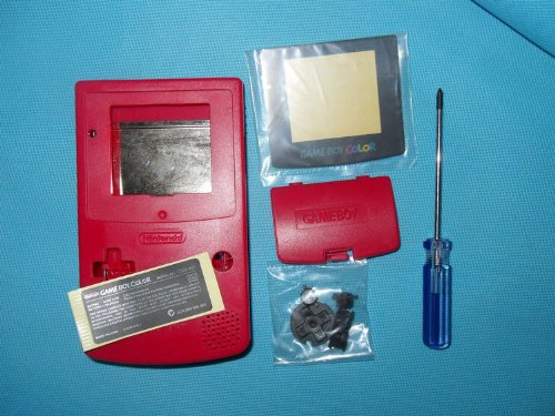 Pacote de Shell de Habitação de Substituição de Peças Completas para Nintendo Game Boy Color-Rose Red