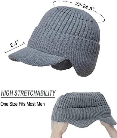 Chapéu de gorro de viseira de inverno de Koreshion com tampa de beisebol de malha com chapéu