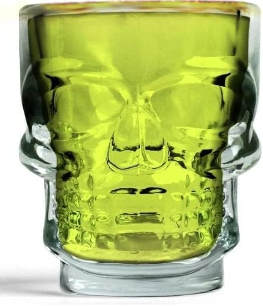 Circleware Skull enfrenta óculos de uísque pesado de uísque, conjunto de 6 anos, bebida de bebida em casa