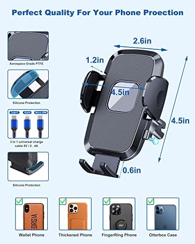 Montagem do telefone Decvamix para carro [robustez e braço flexível] Mãos Livre Durável Suporte de telefone Durável