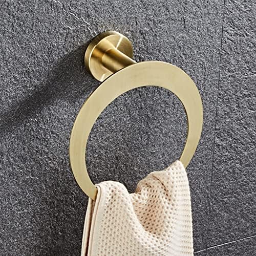 Acessórios de banheiro weiyujj de ouro escovado, barra de toalha de aço inoxidável, suporte de papel higiênico,