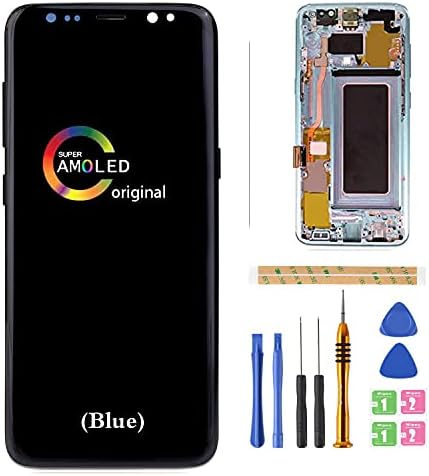 [Quadro azul coral] AMOLED LCD LCD Digitalizer Screen Touch Conjunto Substituição LCD Display para Samsung Galaxy S8 G950 G950A G950F G950P G950R4 T U V W 5,8 polegadas por bitanr