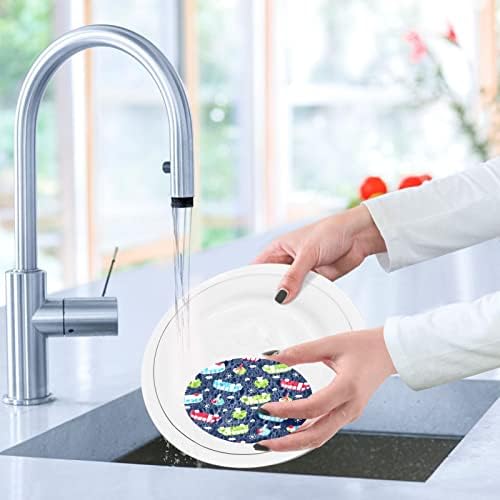 3pcs Scrub esponjas Padrão de ônibus Sponge de prato pop-up para limpeza de cozinha banheiro doméstico lavrador