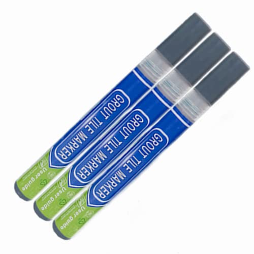 3PCS Tile Grout Reparo de caneta Conjunto de caneta Pen do reorcentor de rejunte à prova d'água para linhas de ladrilhos de piso de parede -Narrow 2-5mm com dica extra
