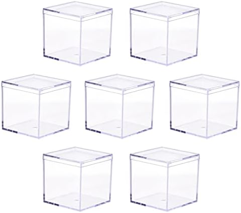 Alipis 9pcs cubo plástico de plástico transparente cubo quadrado curo cubo acrílico caixa de plástico jóias de cubo quadrado