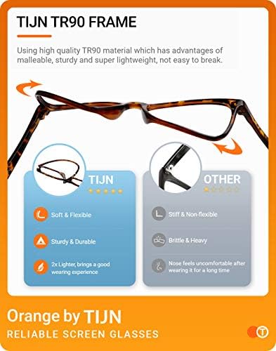 Tijn Blue Light Blocking Glasses para homens, TR90 Computer Glasses