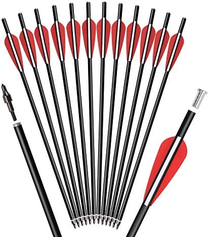 Parafusos de besta flechas fibra de vidro 12 14 16 polegadas de caça ao arco e flechas de alvo com flechas de flechas de 100 grãos substituídas