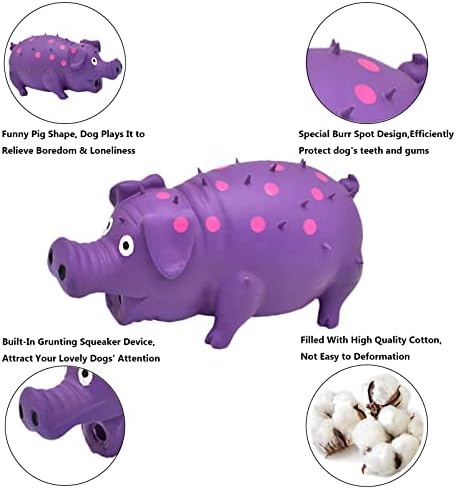 HCHYEY PIG SHEAKY DOG TRINHOLY, 2 PCS PCS Interactive Pig Dog Chew Toy - Durável Latex Spot Spot Gringa