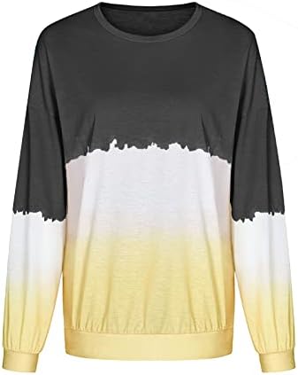 Camisas de manga comprida para mulheres Fall Fashion 2022 Tie Tye Tops Tops de grande tamanho Crewneck Sweatshirt Casual Sollover Túnica Roupas