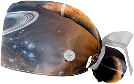 Hohodiy 2 pacotes Galaxy Space Planets Cap com botões Bandões Sorto Chapéus Ajusta Chapéus Treque para Mulheres