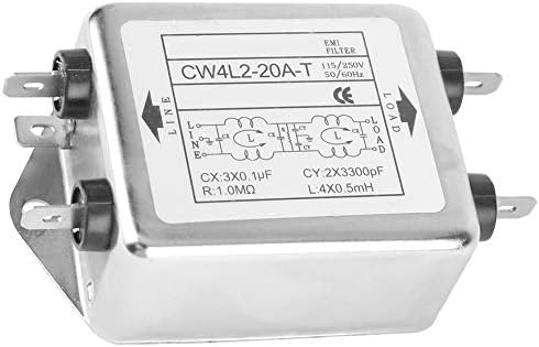 GotOtop CW4L2-20A-T Power Line Filtro Ruído do filtro EMI FILTER MODULE 115V / 250V 20A 50 / 60HZ