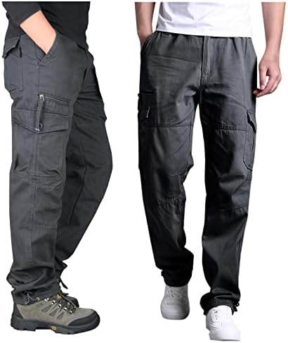 Calças de carga masculinas com bolsos múltiplos ripstop ripstop impermeável calças para homens trabalham