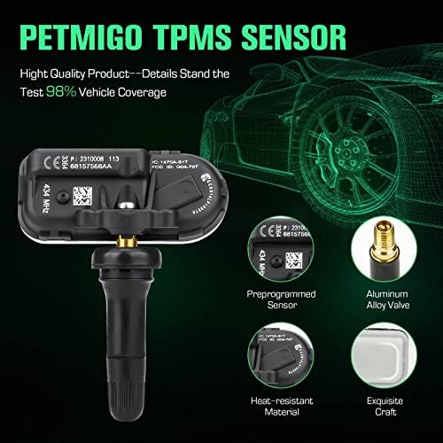 68249197AA TPMS Sensor 434MHz Sistema de monitoramento de pressão dos pneus para Jeep Cherokee Dodge