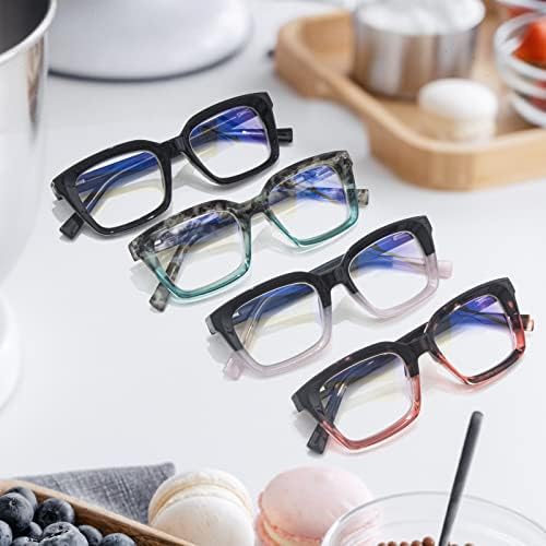 H.Y ARAVOE 4 PACK Ladies Lendo óculos, leitores de tamanho grande para mulheres Oprah Style