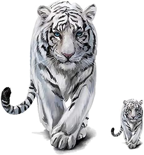 Ferro de tigre branco em animais transferidos de calor pintando adesivo de transferência térmica de nível A para roupas de camiseta de camiseta de moletom de camiseta de jeans DIY