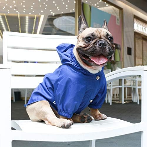 Ichoue Dog Capinho de chuva Jaqueta com capuz Windbreaker para Bullodg francês Shiba Inu Frenchie Casaco resistente