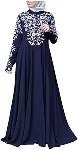 Vestidos de Zaftan Zefotim para mulheres de manga comprida Ruffle floral maxi maxi árabe árabe