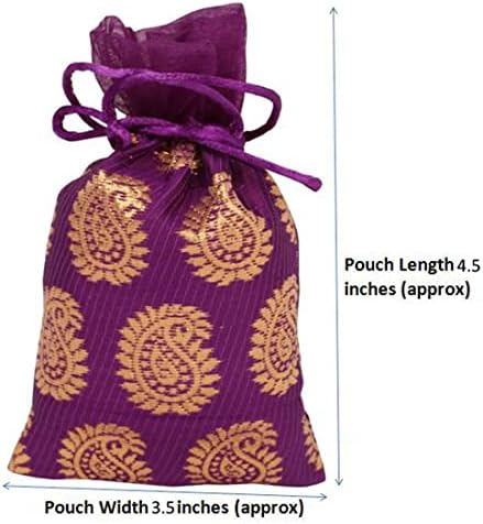 Touchstone lindas sacos de embrulho de presente reutilizável ambiente amigável de cordão de cordão Paisley Brocade