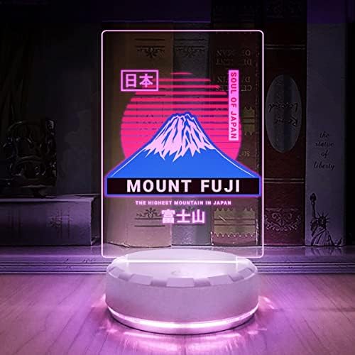 Japão Mount Fuji Art LED SIGN, PAISPAPE LUZ DOMENSA, decoração do quarto da casa, luz noturna, lâmpada de acrílico,
