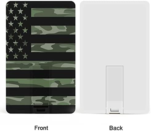 Green Camouflage American Flag Credit Cartão USB Flash Memória personalizada Stick Storage Storage Drive 64g