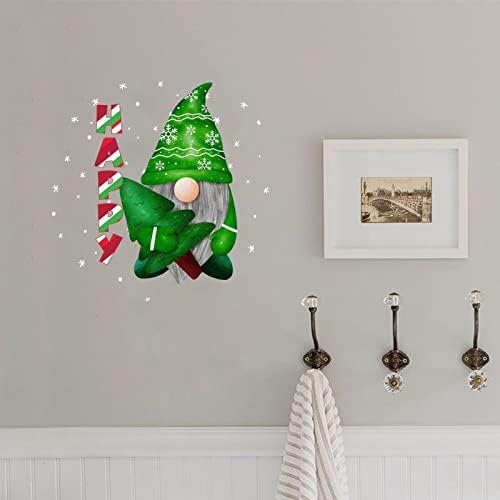 Gnome de Natal adesivos de parede feliz decalques de parede de inverno PVC Decalque Dwarf Door Decal