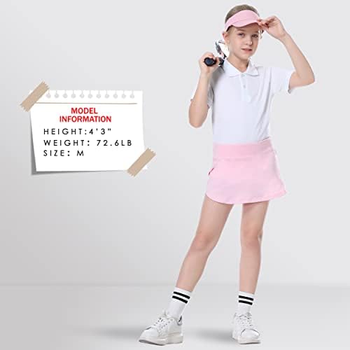 Moarol Girls 'Tennis Skirts Golf Skort com shorts Sport Sport Athletic Performance Running Casual