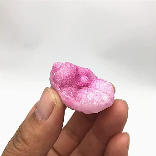 Binnanfang AC216 1PCS Pink Titanium Aura Eletroplatando Cluster Geode Quartz Pedras de cristal jóias pendentes Fazendo
