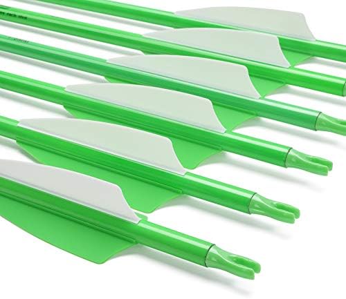 ELONG 12pcs 28 setas para arcos compostos, flechas de caça de carbono para espinha com arco e flecha com 100 pontas de parafusos de grãos, verde/laranja