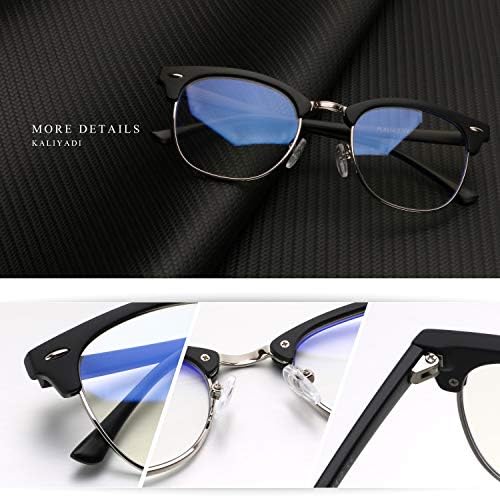 Kaliyadi Blue Light Blocking Glasses retro semi -tan sem aro UV400 lente transparente óculos de