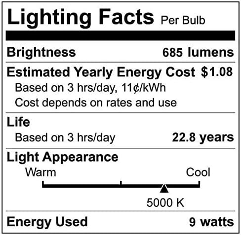 ECOSMART DIA DIA LED BR30 Dimmable Flood Bulbo, Substituição de 65W, 9,5 watts, 685 lúmens - 5000K - Classificação