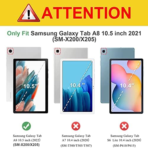 Caso YBFJCE para Samsung Galaxy Tab A8 10,5 polegadas 2021/2022, capa de fólio de couro PU com porta -caneta, capa