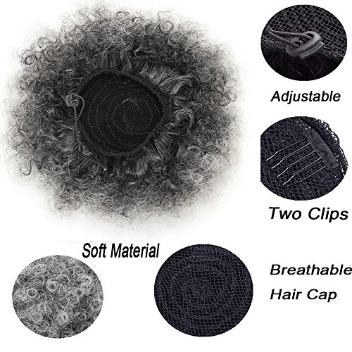 Imagem do produto de cabelo THEMIS Afro Puff Breating Ponytail para mulheres negras, pão de rabo de cavalo curto