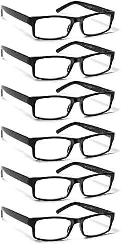 BIENCOOL 6 Pacote de óculos de leitura de molduras tradicionais para homens e mulheres leitores com dobradiças carregadas de primavera