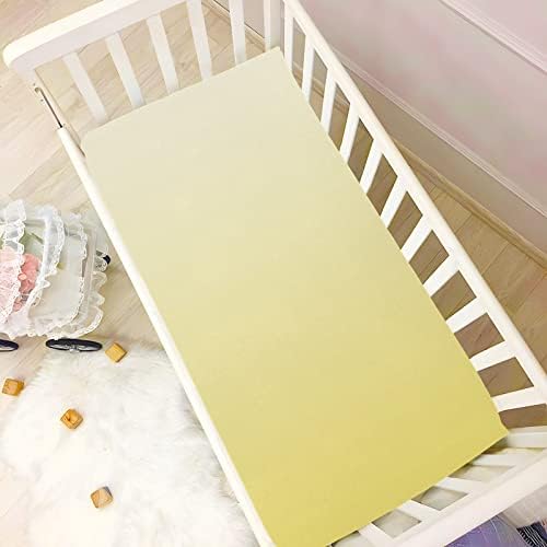 Folha de Playard, Folha de berço amarelo gradiente para colchões de berço e criança padrão, 28x52 polegadas