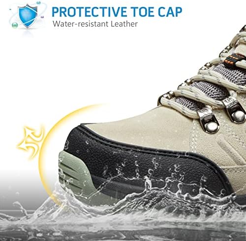 Camel Crown Sapatos para caminhadas femininos à prova d'água que não deslizam o tênis de trekking