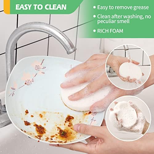 Esponjas de cozinha para pratos- 8 embalagem esponjas de celulose compactadas esponjas biodegradáveis ​​a granel para limpar esponjas naturais com uma limpeza doméstica ecológica de pano esponjas