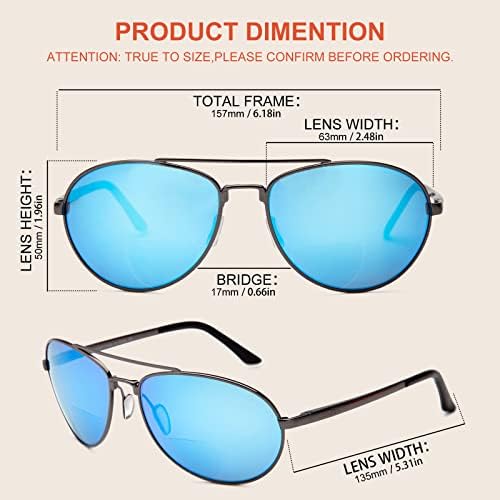 Amorays Bifocal Sunglasses para mulheres e homens 2 Pacote Retro UV400 Sun Readers com óculos de dobradiça de primavera