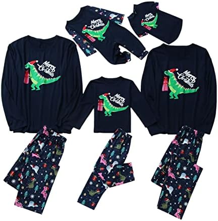 Roupas da família XBKPLO Conjunto, pijamas de Natal de flanela de flanela de flanela de Natal Pijama Christmas PJ's Holiday Nightwear Xmas Fami